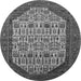 Round Oriental Gray Industrial Rug, urb1795gry