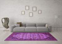 Machine Washable Oriental Purple Industrial Rug, wshurb1795pur