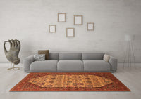 Machine Washable Oriental Orange Industrial Rug, wshurb1795org