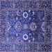 Square Oriental Blue Industrial Rug, urb1796blu