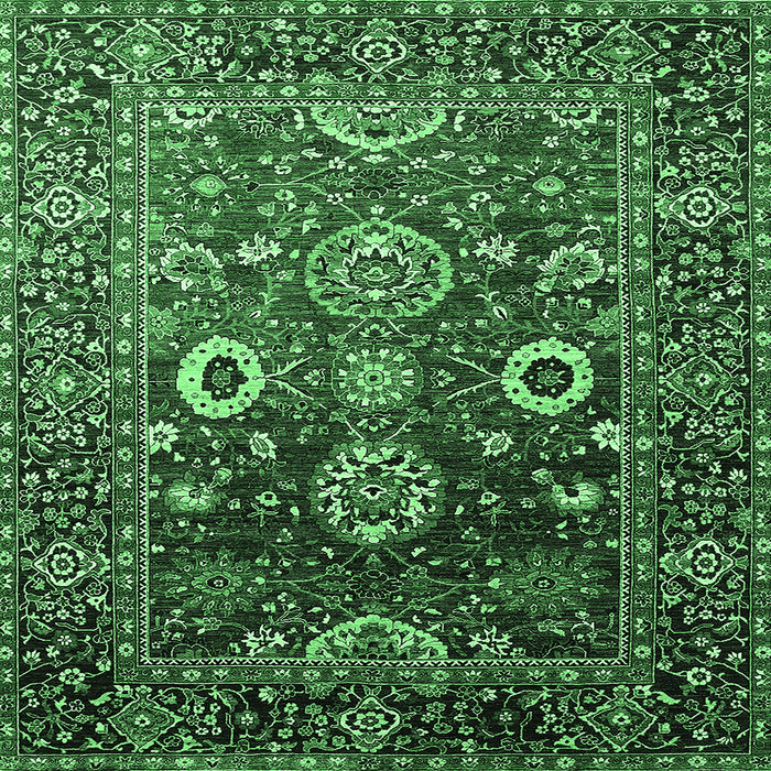 Square Oriental Emerald Green Industrial Rug, urb1796emgrn