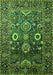 Machine Washable Oriental Green Industrial Area Rugs, wshurb1796grn