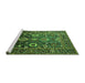 Sideview of Machine Washable Oriental Green Industrial Area Rugs, wshurb1796grn