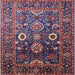 Square Mid-Century Modern Plum Purple Oriental Rug, urb1796