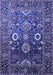 Machine Washable Oriental Blue Industrial Rug, wshurb1796blu