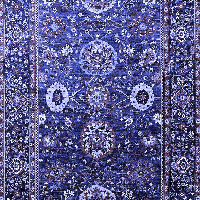 Machine Washable Oriental Blue Industrial Rug, wshurb1796blu