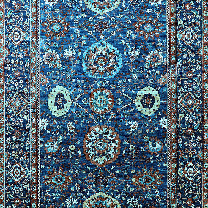 Machine Washable Oriental Light Blue Industrial Rug, wshurb1796lblu