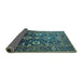 Sideview of Oriental Turquoise Industrial Rug, urb1796turq