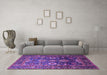 Machine Washable Oriental Purple Industrial Area Rugs in a Living Room, wshurb1796pur