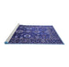 Sideview of Machine Washable Oriental Blue Industrial Rug, wshurb1796blu