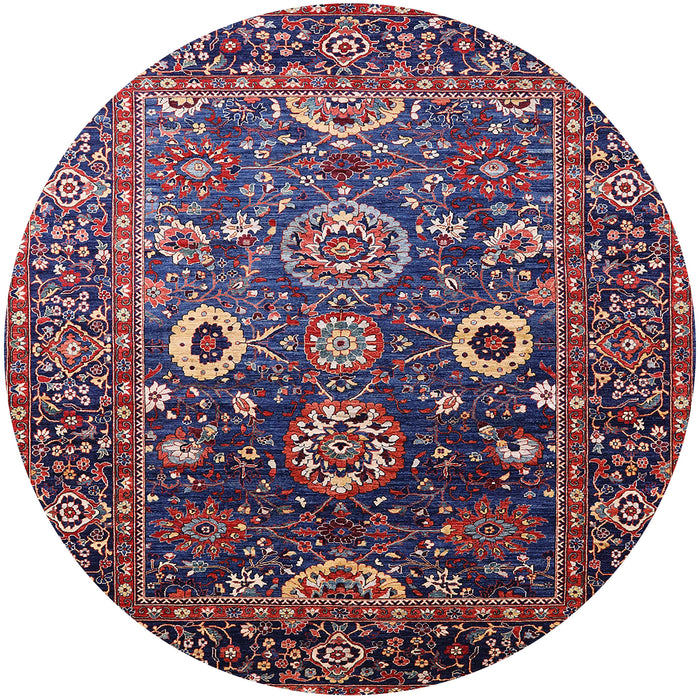 Round Machine Washable Industrial Modern Plum Purple Rug, wshurb1796