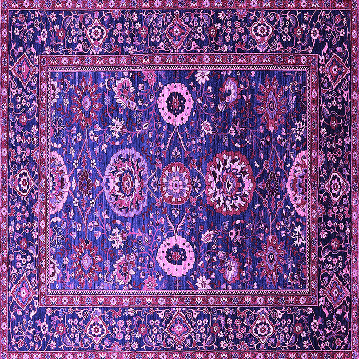 Square Machine Washable Oriental Purple Industrial Area Rugs, wshurb1796pur