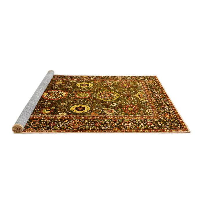 Sideview of Machine Washable Oriental Yellow Industrial Rug, wshurb1796yw
