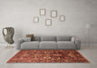 Machine Washable Oriental Orange Industrial Area Rugs in a Living Room, wshurb1796org