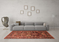 Machine Washable Oriental Orange Industrial Rug, wshurb1796org