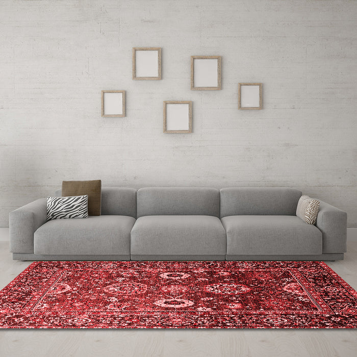 Industrial Red Washable Rugs