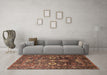 Machine Washable Oriental Brown Industrial Rug in a Living Room,, wshurb1796brn