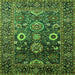 Square Oriental Green Industrial Rug, urb1796grn