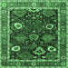 Square Oriental Emerald Green Industrial Rug, urb1797emgrn