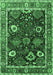 Machine Washable Oriental Emerald Green Industrial Area Rugs, wshurb1797emgrn