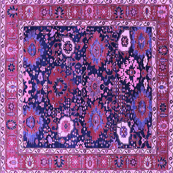 Square Machine Washable Oriental Purple Industrial Area Rugs, wshurb1797pur