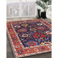 Mid-Century Modern Burgundy Red Oriental Rug, urb1797