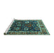 Sideview of Machine Washable Oriental Turquoise Industrial Area Rugs, wshurb1797turq