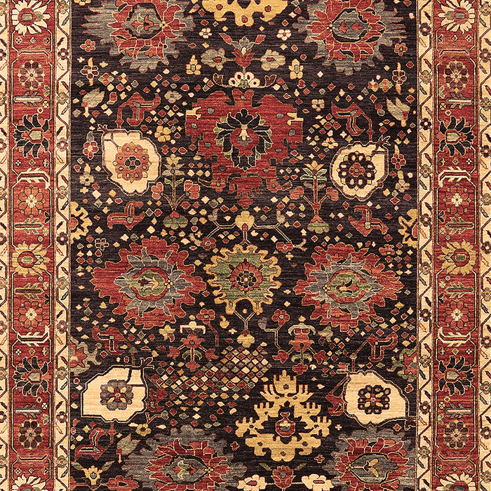 Machine Washable Oriental Brown Industrial Rug, wshurb1797brn