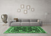 Machine Washable Oriental Emerald Green Industrial Area Rugs in a Living Room,, wshurb1797emgrn