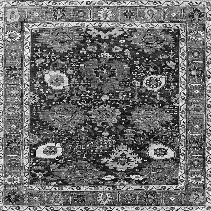 Square Machine Washable Oriental Gray Industrial Rug, wshurb1797gry