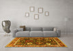 Machine Washable Oriental Yellow Industrial Rug in a Living Room, wshurb1797yw