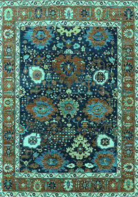 Oriental Turquoise Industrial Rug, urb1797turq