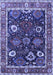 Machine Washable Oriental Blue Industrial Rug, wshurb1797blu