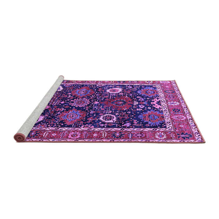 Sideview of Machine Washable Oriental Purple Industrial Area Rugs, wshurb1797pur