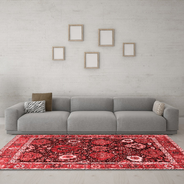 Industrial Red Washable Rugs