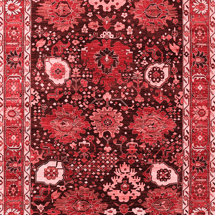 Machine Washable Oriental Red Industrial Rug, wshurb1797red