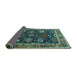 Sideview of Oriental Turquoise Industrial Rug, urb1797turq