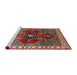 Sideview of Machine Washable Industrial Modern Tomato Red Rug, wshurb1798