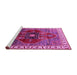 Sideview of Machine Washable Oriental Pink Industrial Rug, wshurb1798pnk