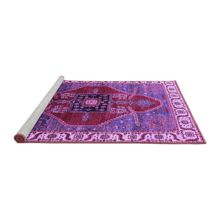 Sideview of Machine Washable Oriental Purple Industrial Area Rugs, wshurb1798pur