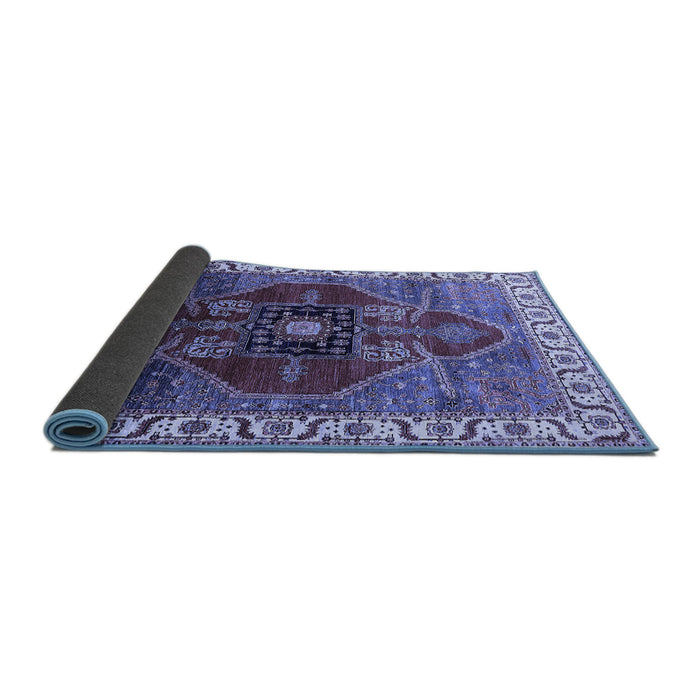 Sideview of Oriental Blue Industrial Rug, urb1798blu