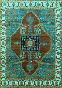 Oriental Turquoise Industrial Rug, urb1798turq