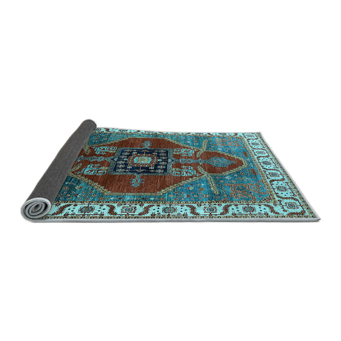 Sideview of Oriental Light Blue Industrial Rug, urb1798lblu