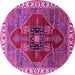 Round Oriental Pink Industrial Rug, urb1798pnk