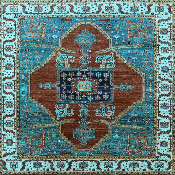 Square Oriental Light Blue Industrial Rug, urb1798lblu
