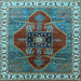 Square Oriental Light Blue Industrial Rug, urb1798lblu