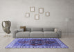 Machine Washable Oriental Blue Industrial Rug in a Living Room, wshurb1798blu