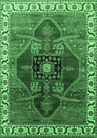 Oriental Emerald Green Industrial Rug, urb1798emgrn