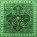 Square Machine Washable Oriental Emerald Green Industrial Area Rugs, wshurb1798emgrn