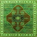 Square Machine Washable Oriental Green Industrial Area Rugs, wshurb1798grn